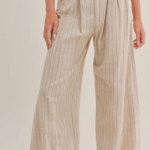 Sage The Label Set - Pants and Blazer/Dress - Size Small - Neutral Pinstripe - Picture 6 of 13